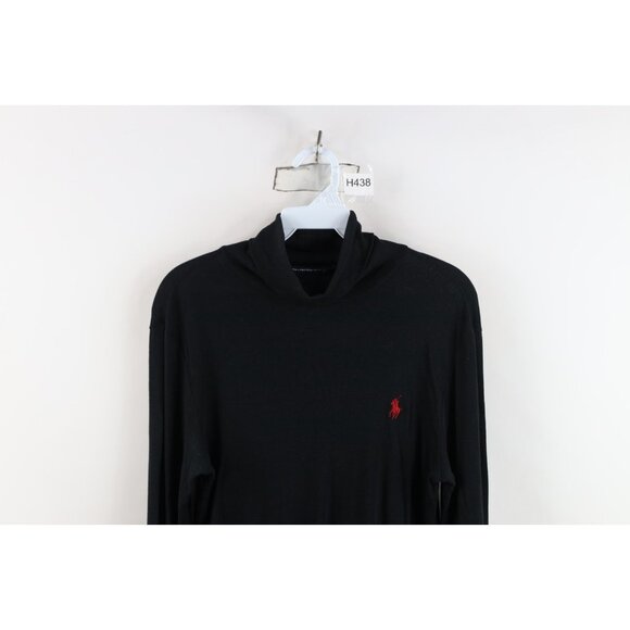 Vintage 90s Ralph Lauren Womens Large Distressed Thermal Knit Turtleneck T-Shirt - Picture 2 of 14